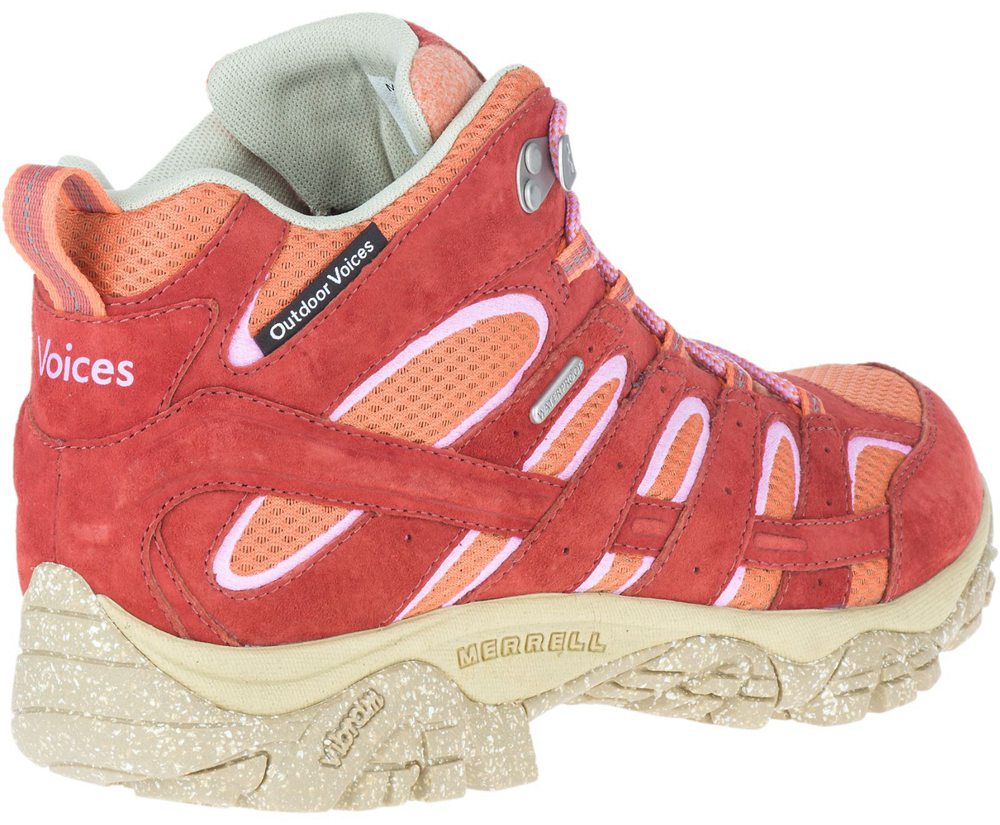 Merrell Boots Orange - Moab 2 Mid Eco Waterproof X Outdoor Voices - Mens 75FQEDSHO